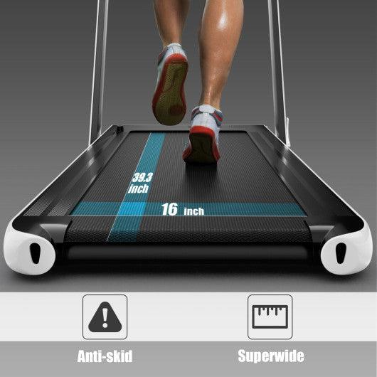2.25HP 2 in 1 Folding Treadmill with APP Speaker Remote Control-White at Set Shop and Smile