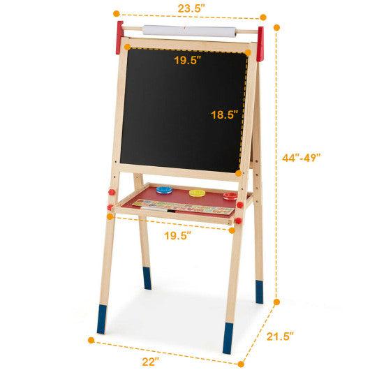 All-in-One Wooden Height Adjustable Kid's Art Easel at Set Shop and Smile