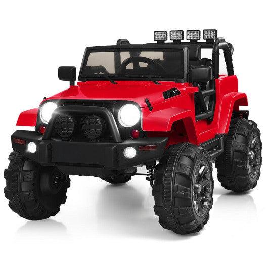12V Kids Remote Control Riding Truck Car with LED Lights-Red at Set Shop and Smile