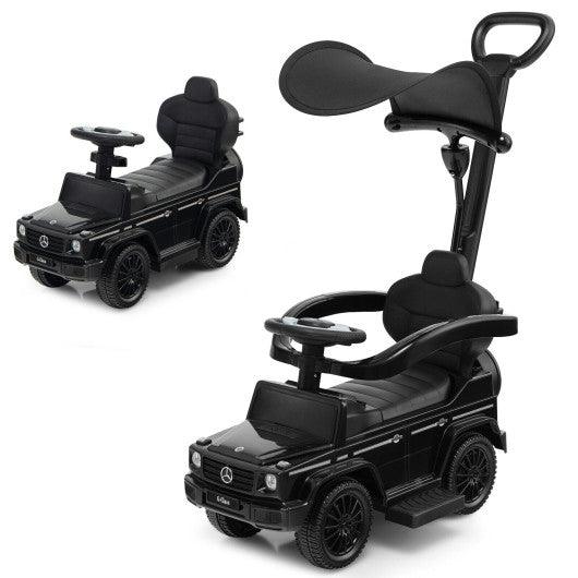 3-In-1 Ride on Push Car Mercedes Benz G350 Stroller Sliding Car with Canopy-Black at Set Shop and Smile