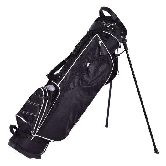 Golf Stand Cart Bag with 4 Way Divider Carry Organizer Pockets-Black at Set Shop and Smile
