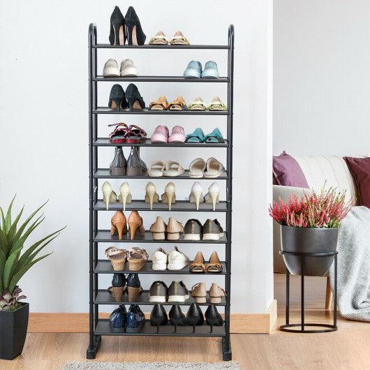 10-Tier Free-Standing Metal Frame Shoe Rack at Set Shop and Smile