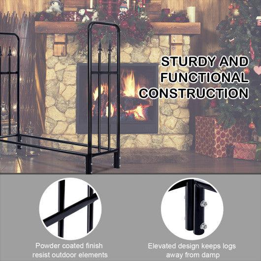 4 Feet Outdoor Heavy Duty Steel Firewood Wood Storage Rack at Set Shop and Smile