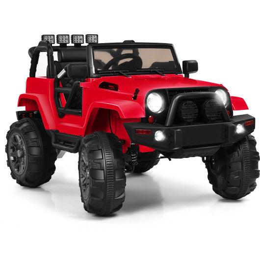 12V Kids Remote Control Riding Truck Car with LED Lights-Red at Set Shop and Smile