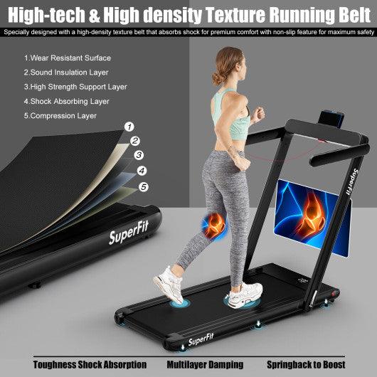 2.25HP 2 in 1 Folding Treadmill with APP Speaker Remote Control-Black at Set Shop and Smile