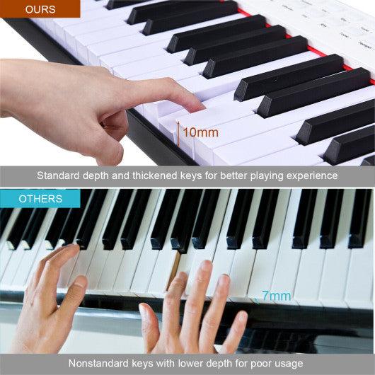88-Key Portable Full-Size Semi-weighted Digital Piano Keyboard-White at Set Shop and Smile