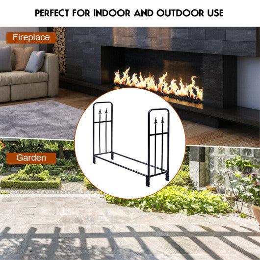 4 Feet Outdoor Heavy Duty Steel Firewood Wood Storage Rack at Set Shop and Smile
