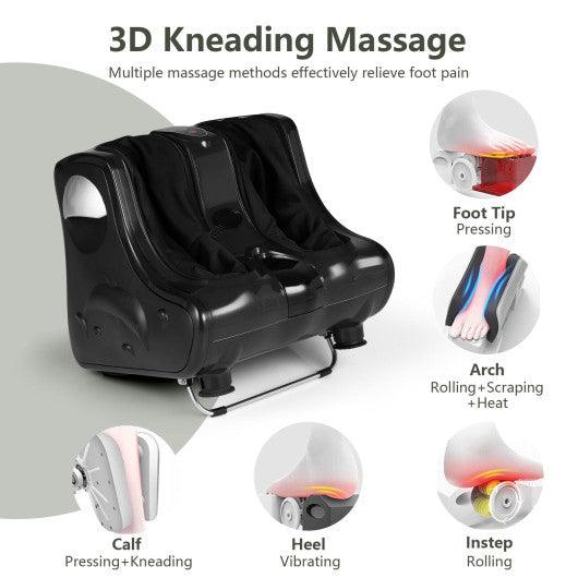 Foot and Calf Massager with Heat Vibration Deep Kneading and Shiatsu-Black at Set Shop and Smile