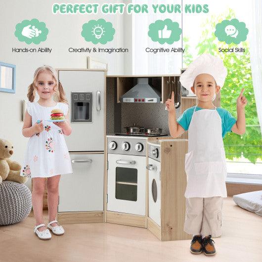 Kids Corner Wooden Kitchen Playset with Cookware Accessories at Set Shop and Smile