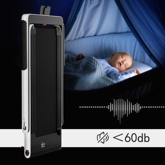 2.25HP 2 in 1 Folding Treadmill with APP Speaker Remote Control-White at Set Shop and Smile