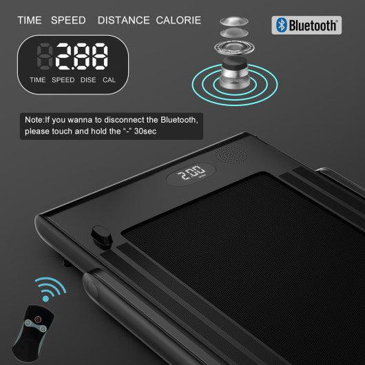 2.25HP 2 in 1 Folding Treadmill with APP Speaker Remote Control-Black at Set Shop and Smile