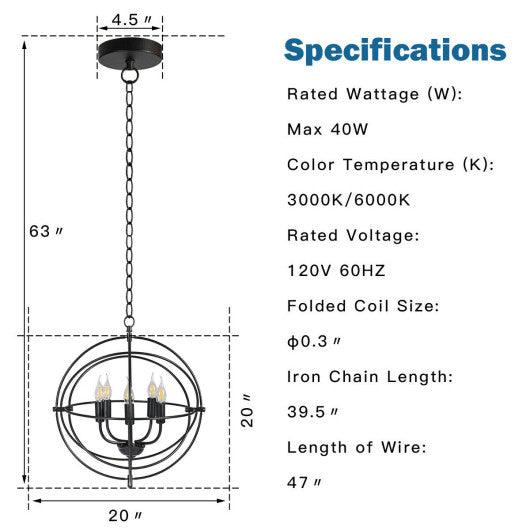 20 Inch 5 Lights Metal Chandelier with Pivoting Interlocking Rings at Set Shop and Smile