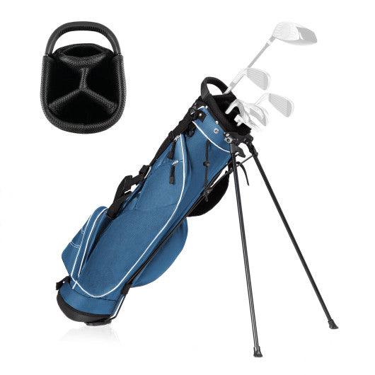 Golf Stand Cart Bag with 4 Way Divider Carry Organizer Pockets-Blue at Set Shop and Smile