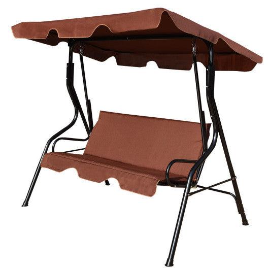 3 Seats Patio Canopy Swing-brown at Set Shop and Smile