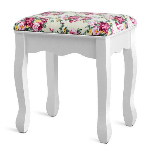 Makeup Vanity Table Set Girls Dressing Table with Drawers Oval Mirror-White at Set Shop and Smile