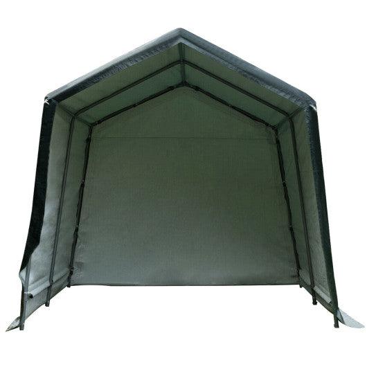 Outdoor Carport Shed with Sidewalls and Waterproof Ripstop Cover-10 x 10 ft at Set Shop and Smile