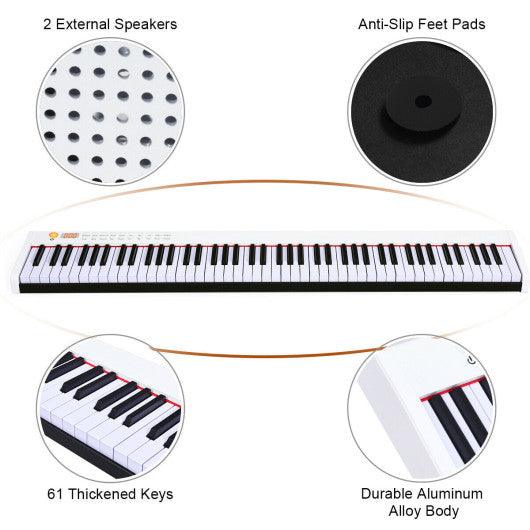 88-Key Portable Full-Size Semi-weighted Digital Piano Keyboard-White at Set Shop and Smile