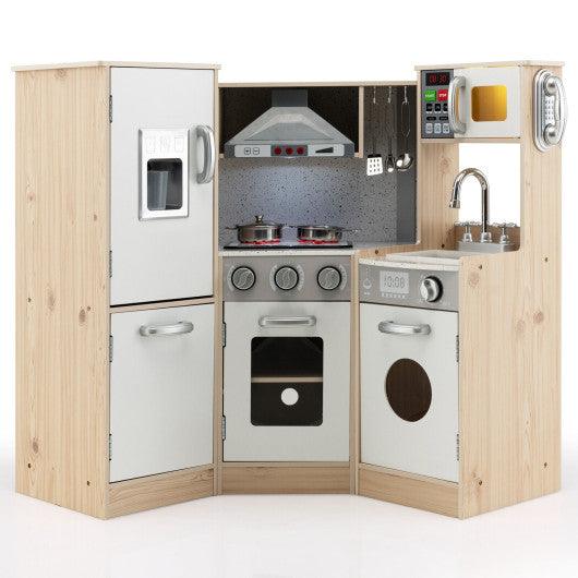 Kids Corner Wooden Kitchen Playset with Cookware Accessories at Set Shop and Smile