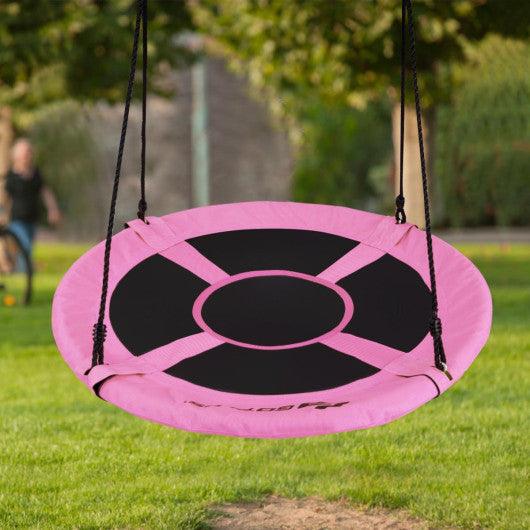 40 Inch Flying Saucer Tree Swing Indoor Outdoor Play Set-Pink at Set Shop and Smile