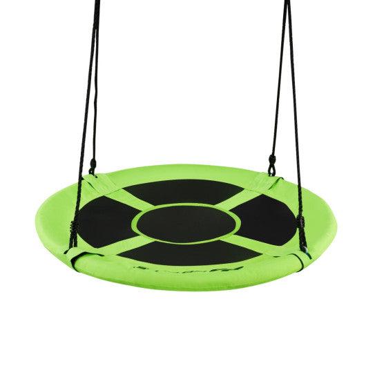 40 Inch Flying Saucer Tree Swing Indoor Outdoor Play Set-Green at Set Shop and Smile