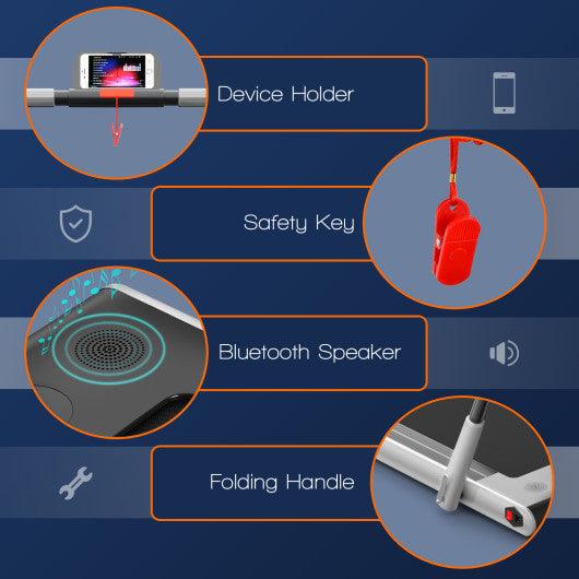 2-in-1 Folding Treadmill with Remote Control and LED Display-Silver at Set Shop and Smile