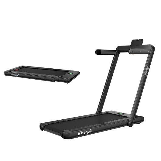 2.25HP 2 in 1 Folding Treadmill with APP Speaker Remote Control-Black at Set Shop and Smile