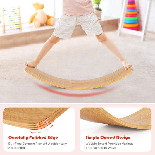 35.5 Inch Wooden Wobble Balance Board for Toddler and Adult at Set Shop and Smile