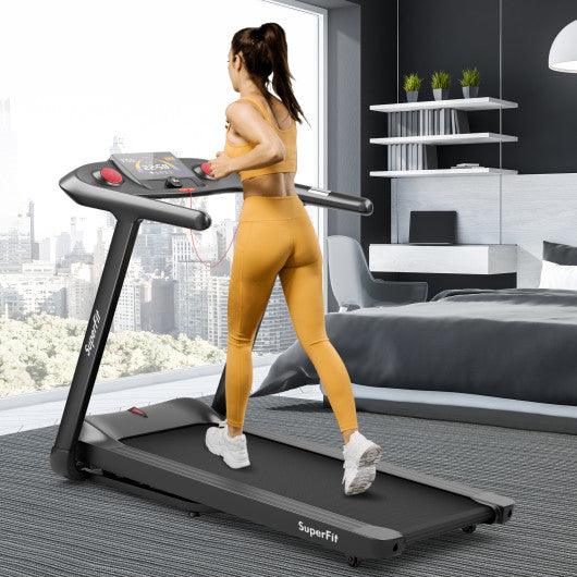 4.75HP Folding Treadmill with Preset Programs Touch Screen Control-Black at Set Shop and Smile