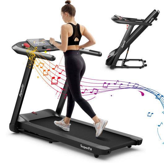4.75HP Folding Treadmill with Preset Programs Touch Screen Control-Black at Set Shop and Smile