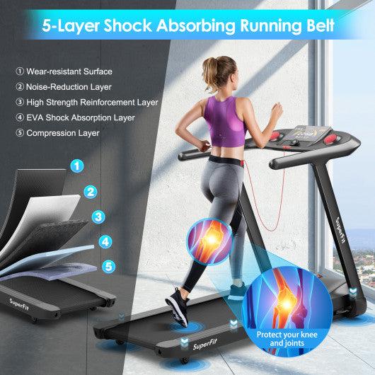 4.75HP Folding Treadmill with Preset Programs Touch Screen Control-Black at Set Shop and Smile