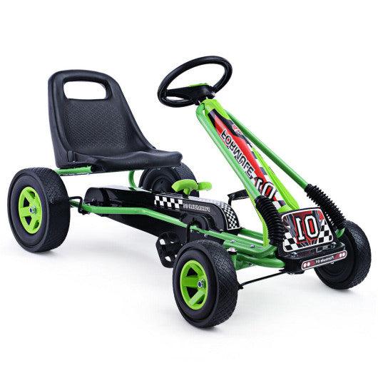 4 Wheels Kids Ride On Pedal Powered Bike Go Kart Racer Car Outdoor Play Toy-Green at Set Shop and Smile
