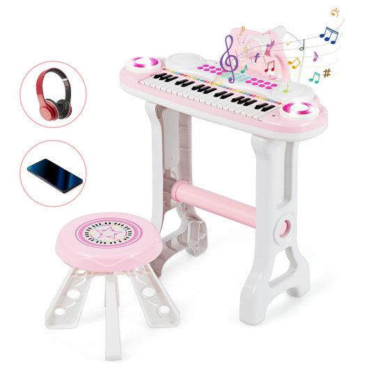 37-key Kids Electronic Piano Keyboard Playset-Pink at Set Shop and Smile