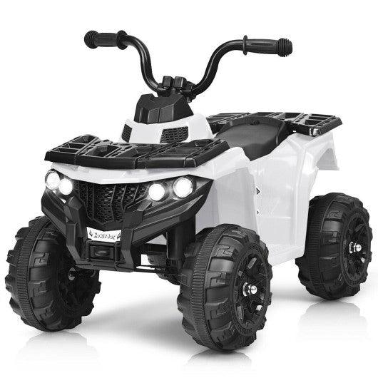 6V Battery Powered Kids Electric Ride on ATV-White at Set Shop and Smile
