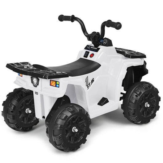 6V Battery Powered Kids Electric Ride on ATV-White at Set Shop and Smile