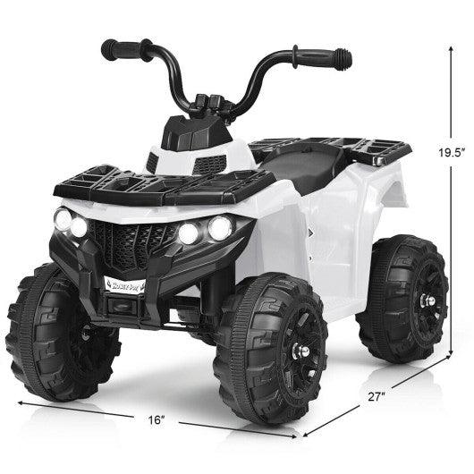 6V Battery Powered Kids Electric Ride on ATV-White at Set Shop and Smile