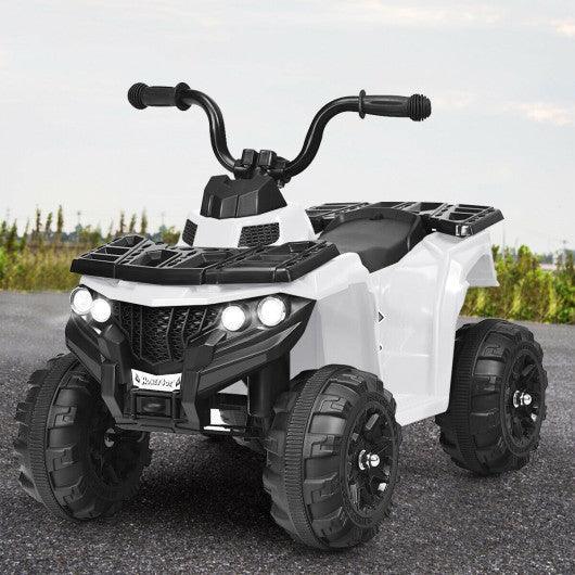 6V Battery Powered Kids Electric Ride on ATV-White at Set Shop and Smile