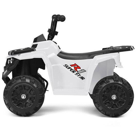 6V Battery Powered Kids Electric Ride on ATV-White at Set Shop and Smile