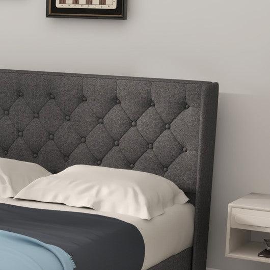 Twin/Full/Queen Size Upholstered Platform Bed with Button Tufted Headboard-Full Size at Set Shop and Smile