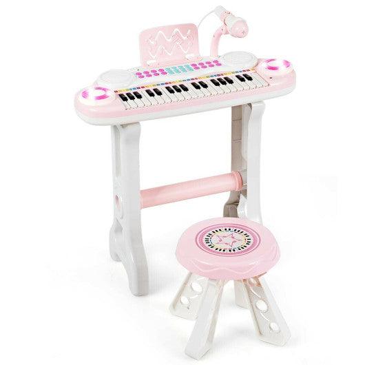 37-key Kids Electronic Piano Keyboard Playset-Pink at Set Shop and Smile