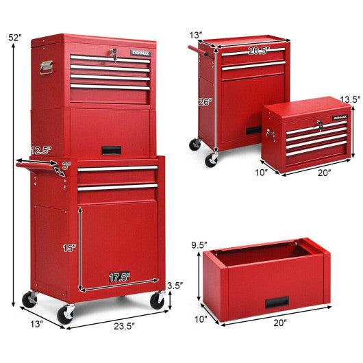 6-Drawer Tool Chest with Heightening Cabinet-Red at Set Shop and Smile