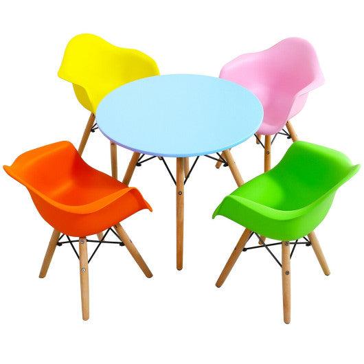 5 Piece Kids Mid-Century Colorful Table Chair Set at Set Shop and Smile