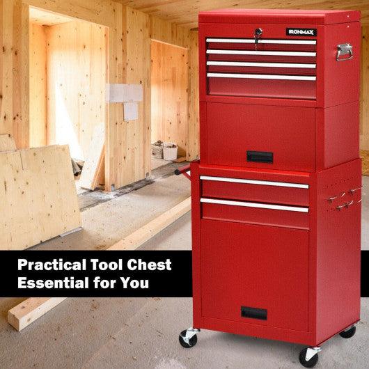 6-Drawer Tool Chest with Heightening Cabinet-Red at Set Shop and Smile
