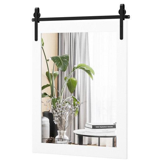 30 x 22 Inch Wall Mount Mirror with Wood Frame-White at Set Shop and Smile