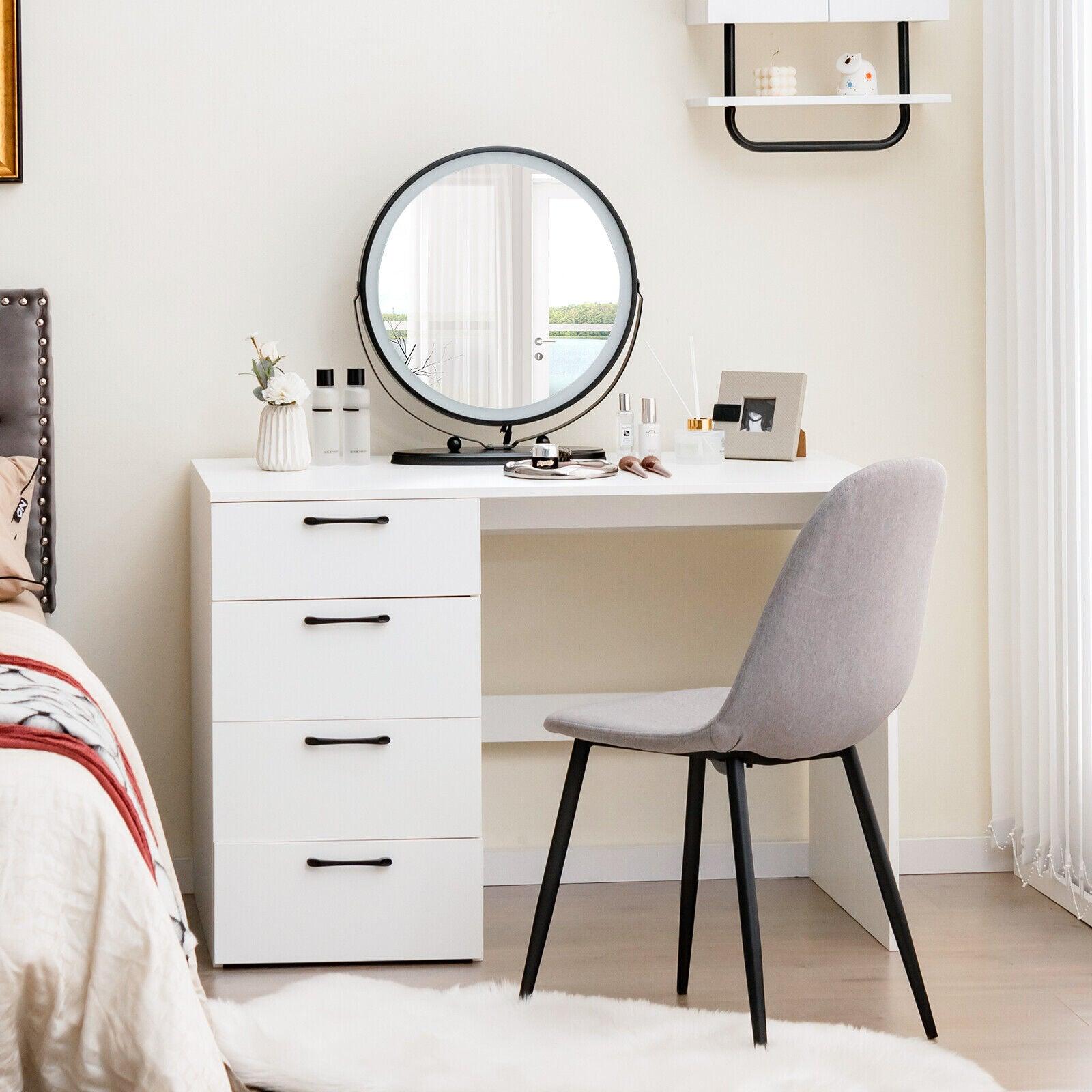 43.5 Inch Computer Desk with 4 Large Drawers-White at Set Shop and Smile