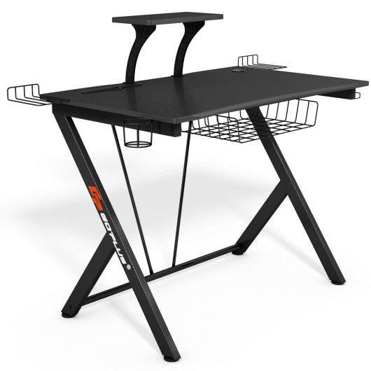 Multifunctional E-Sport Gaming Desk with Headset Hook and Cup Holder at Set Shop and Smile