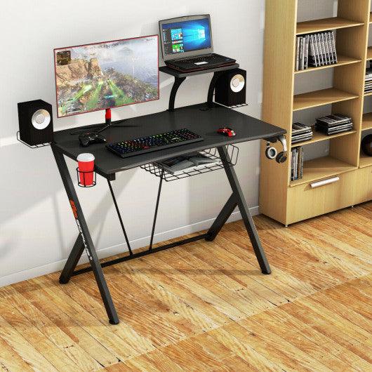 Multifunctional E-Sport Gaming Desk with Headset Hook and Cup Holder at Set Shop and Smile