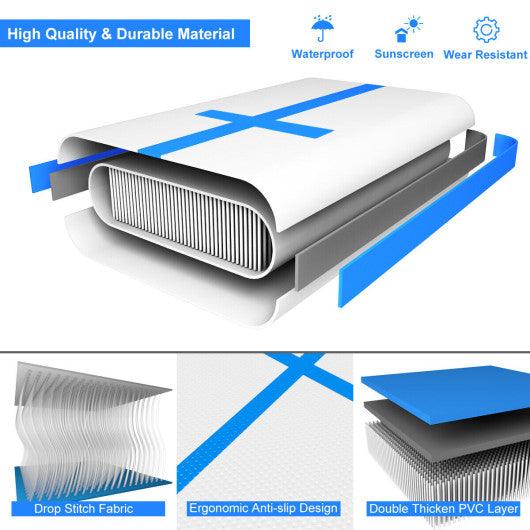 10 Feet Inflatable Gymnastic Tumbling Mat with Electric Pump-Blue at Set Shop and Smile